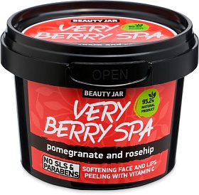 BEAUTY JAR VERY BERRY SPA - softening face and lips peeling with Vitamin C, 120g