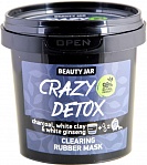 BEAUTY JAR Clearing rubber mask CRAZY DETOX with charoal, white clay and white ginseng, 20g