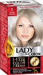 LADY IN COLOR Permanent Hair Cream 1 Silver Blonde, 50/50/25 ml