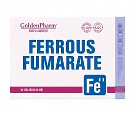 GOLDEN PHARM 14mg Iron Fumarate 36 tab.