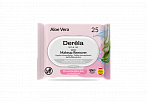 DERELA Aloe Салфетки для снятия макияжа с экстрактом алоэ, 25 шт.
